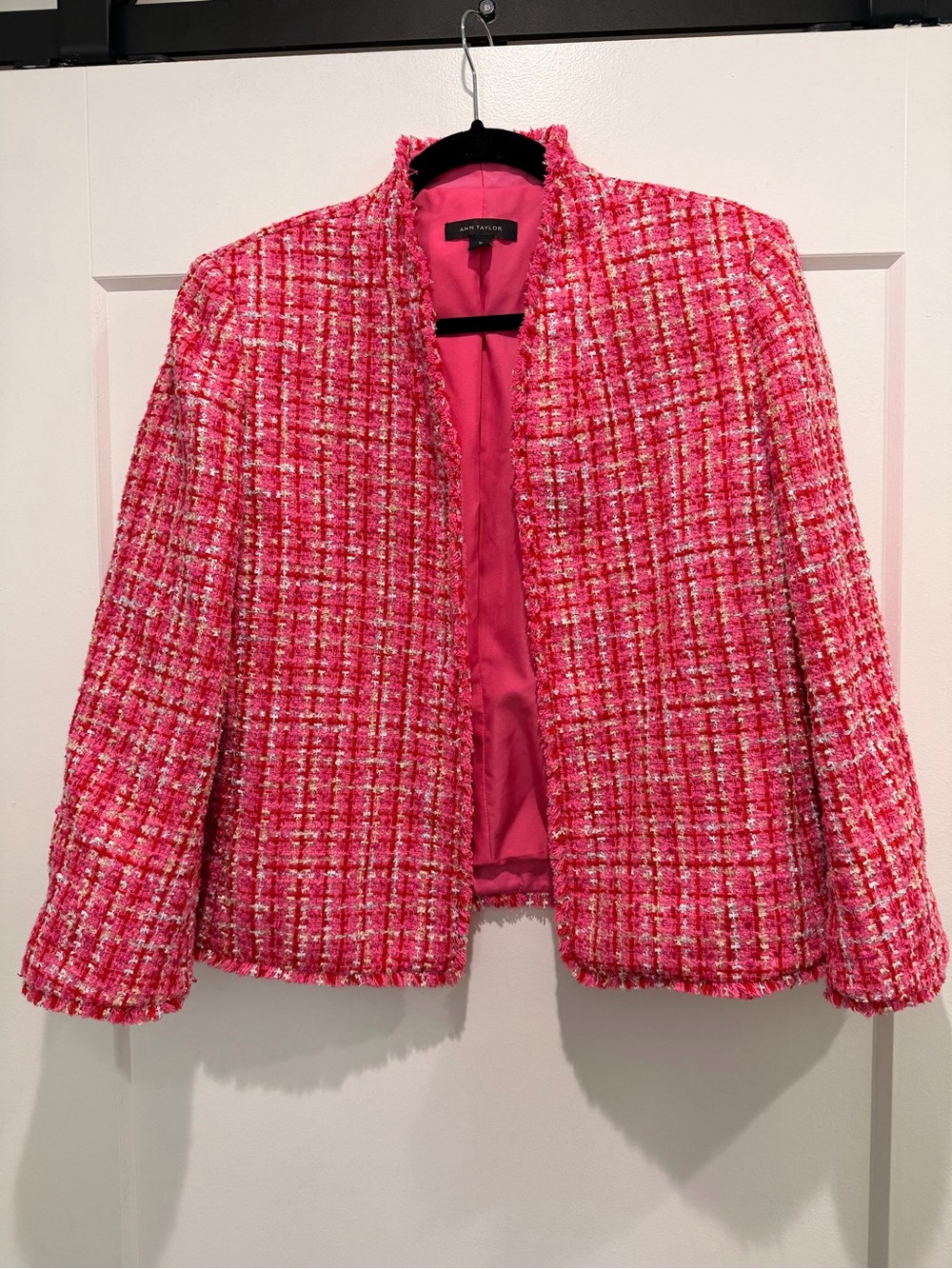 Ann Taylor Pink & Coral Tweed Blazer - Picture 2 of 4